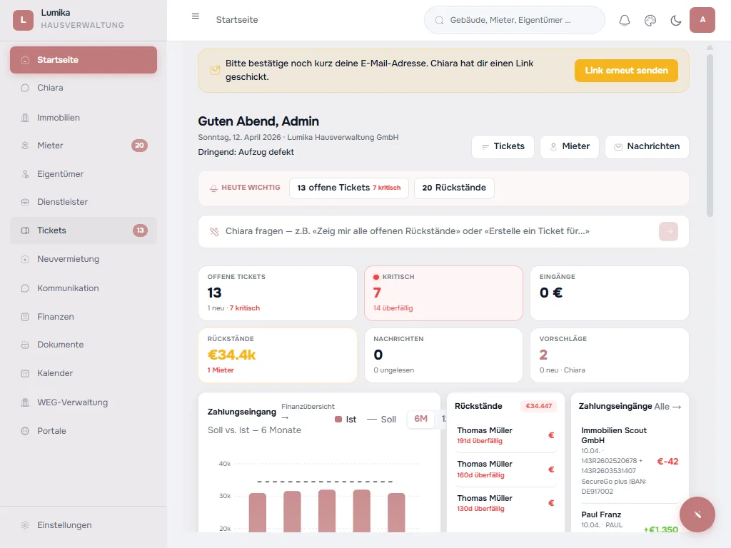 Lumika Tablet — Dashboard